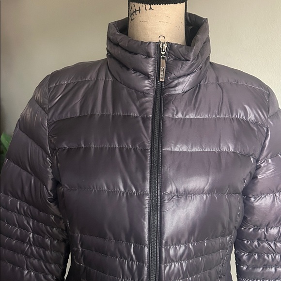 Kensie Quilted Ombré Purple Gray Shiny Puffer Jacket Coat Size Small - Picture 7 of 16